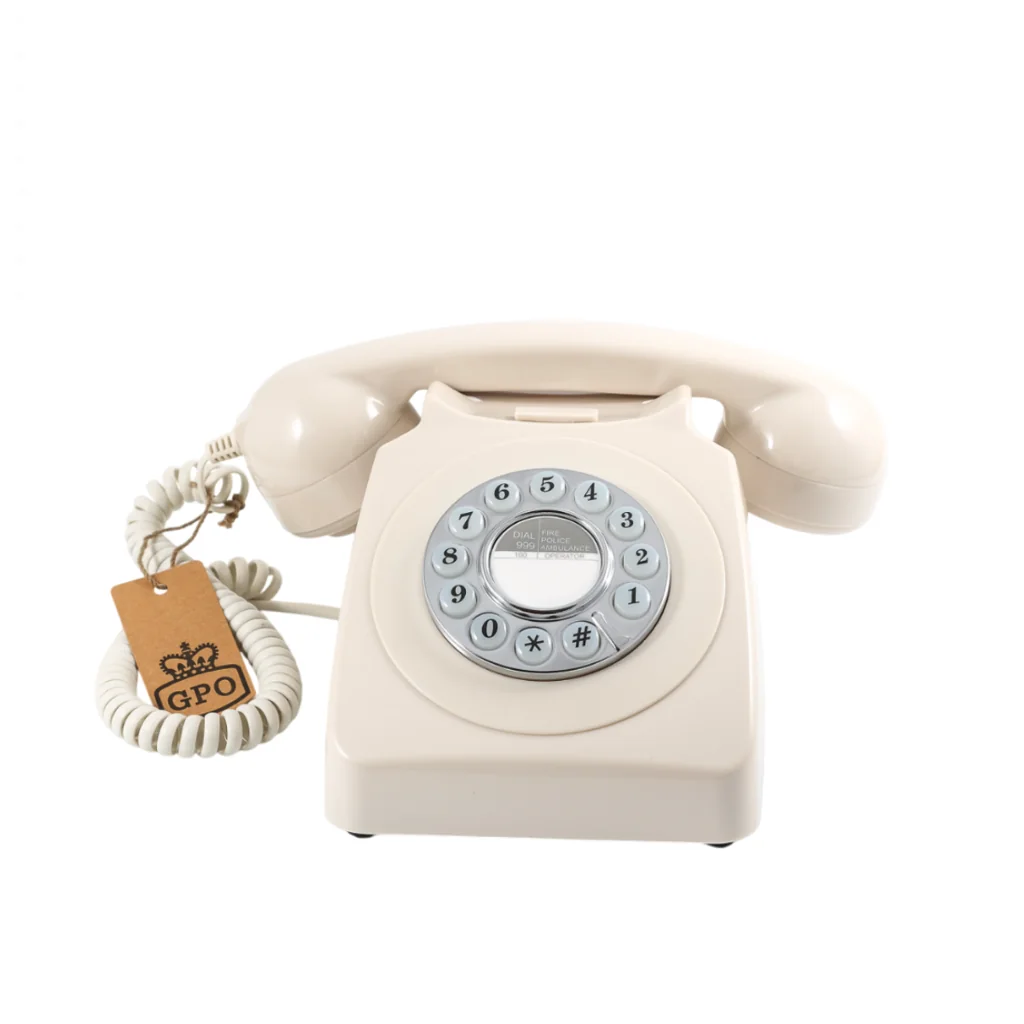 Retrotelefon - Gräddvit