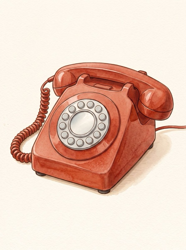 Den tegelröda telefonen, målad